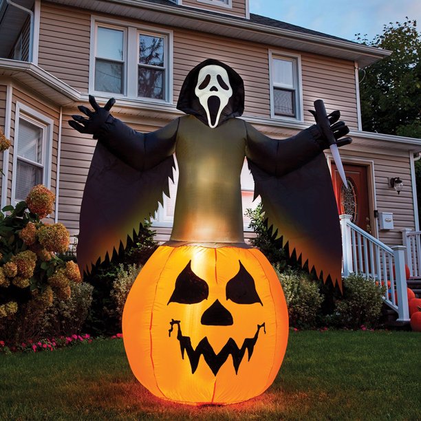 Halloween Airblown Inflatable, Ghostface & Pumpkin, 6', by Way To