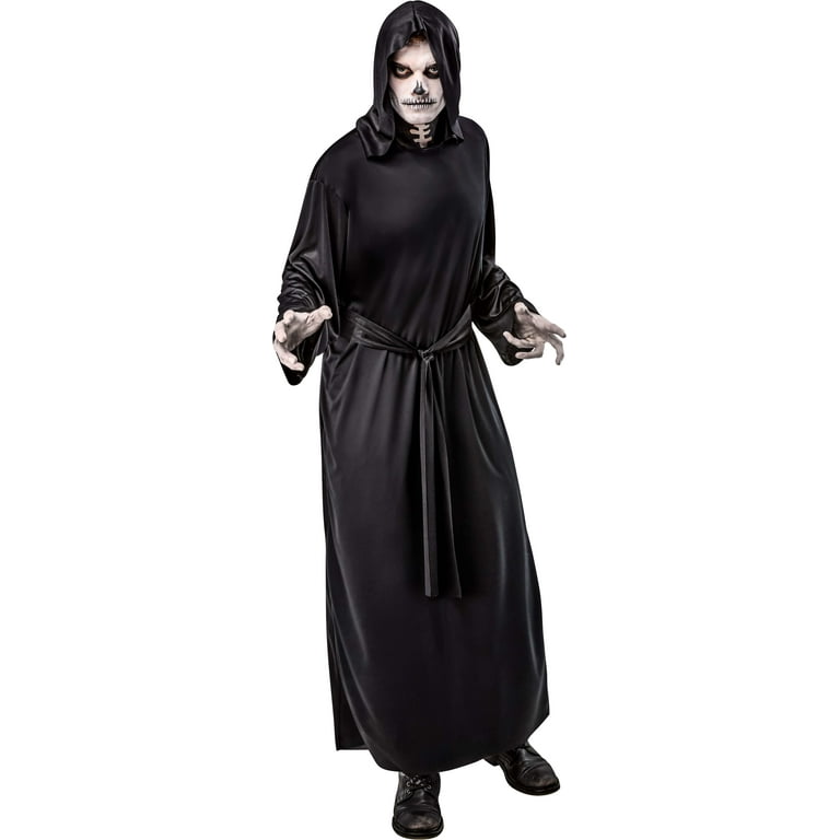 Horror Robe Black Halloween Costume for Adults Mens Size M 32 34 by Way to Celebrate Walmart