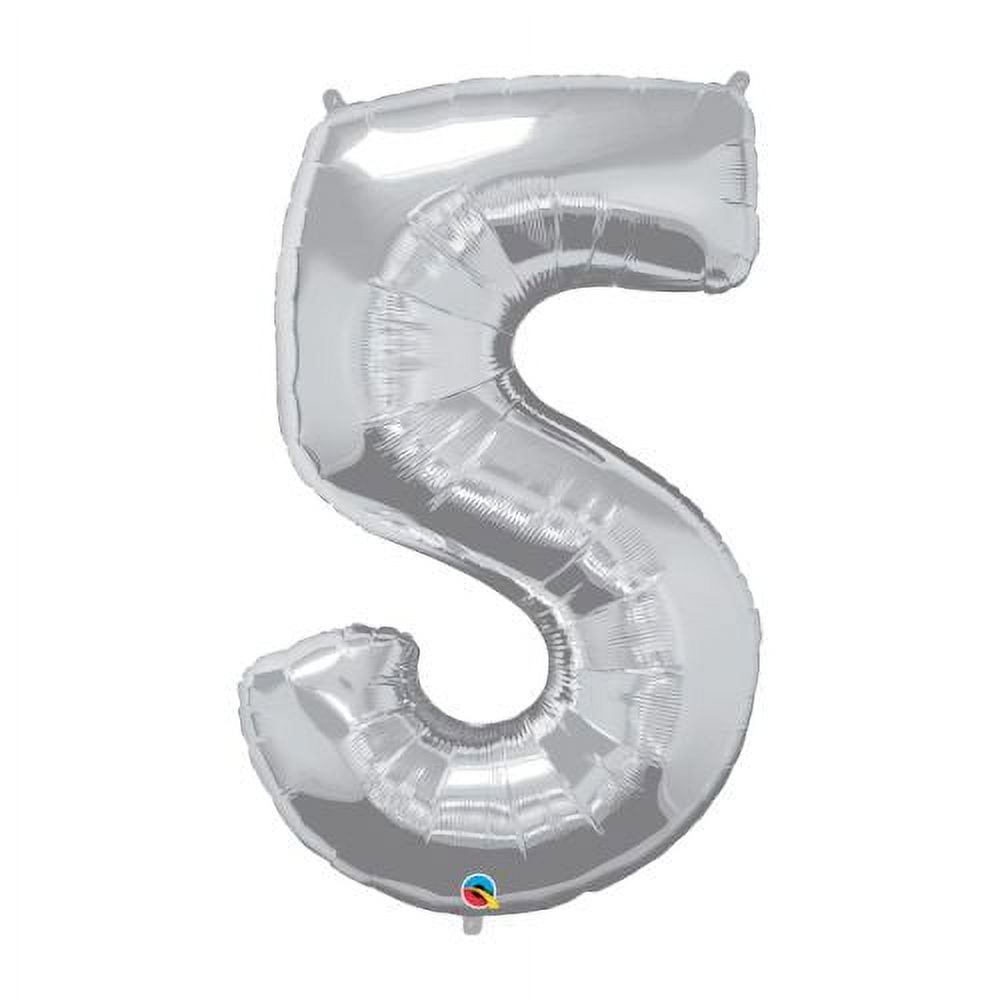 Way To Celebrate Aluminum Foil Number 5 Silver 44 in Balloon