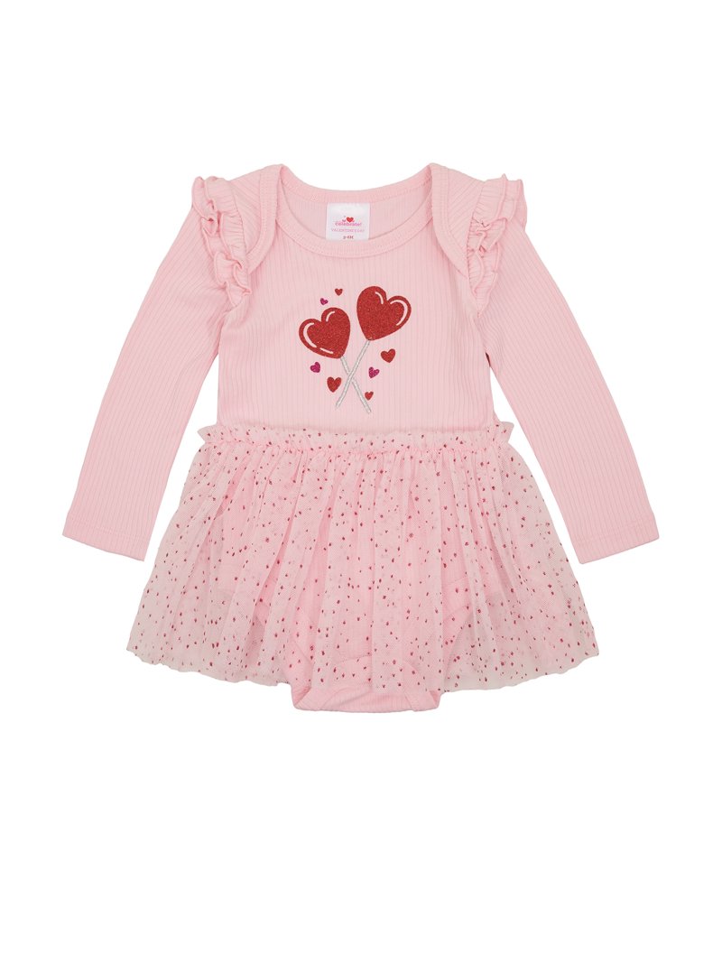 9m pink valentine dress Way To Celebrate Baby Girls Valentine's Day Tulle Tutu Dress, Sizes  0-3M-6-9M