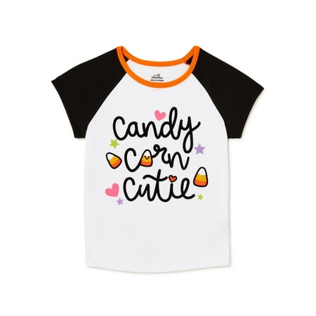 Way To Celebrate Baby & Toddler Girls Short Sleeve Halloween Candy Corn T-Shirt, Sizes 12M-5T