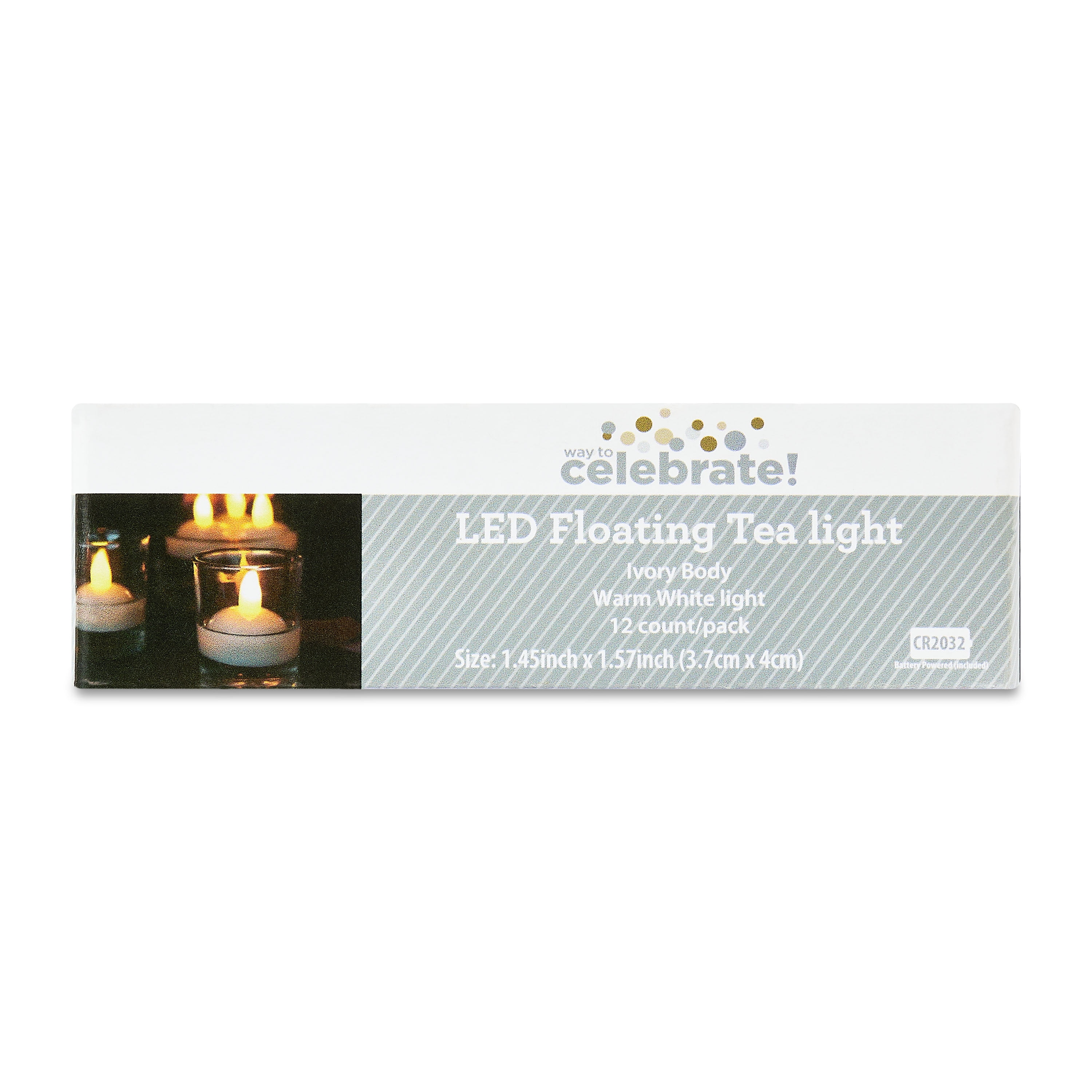 Battery-Operated LED Floating Tealights, White, 12 Count, by Way To Celebrate