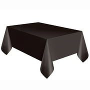 Way To Celebrate! Black Plastic Party Tablecloth, 108in x 54in