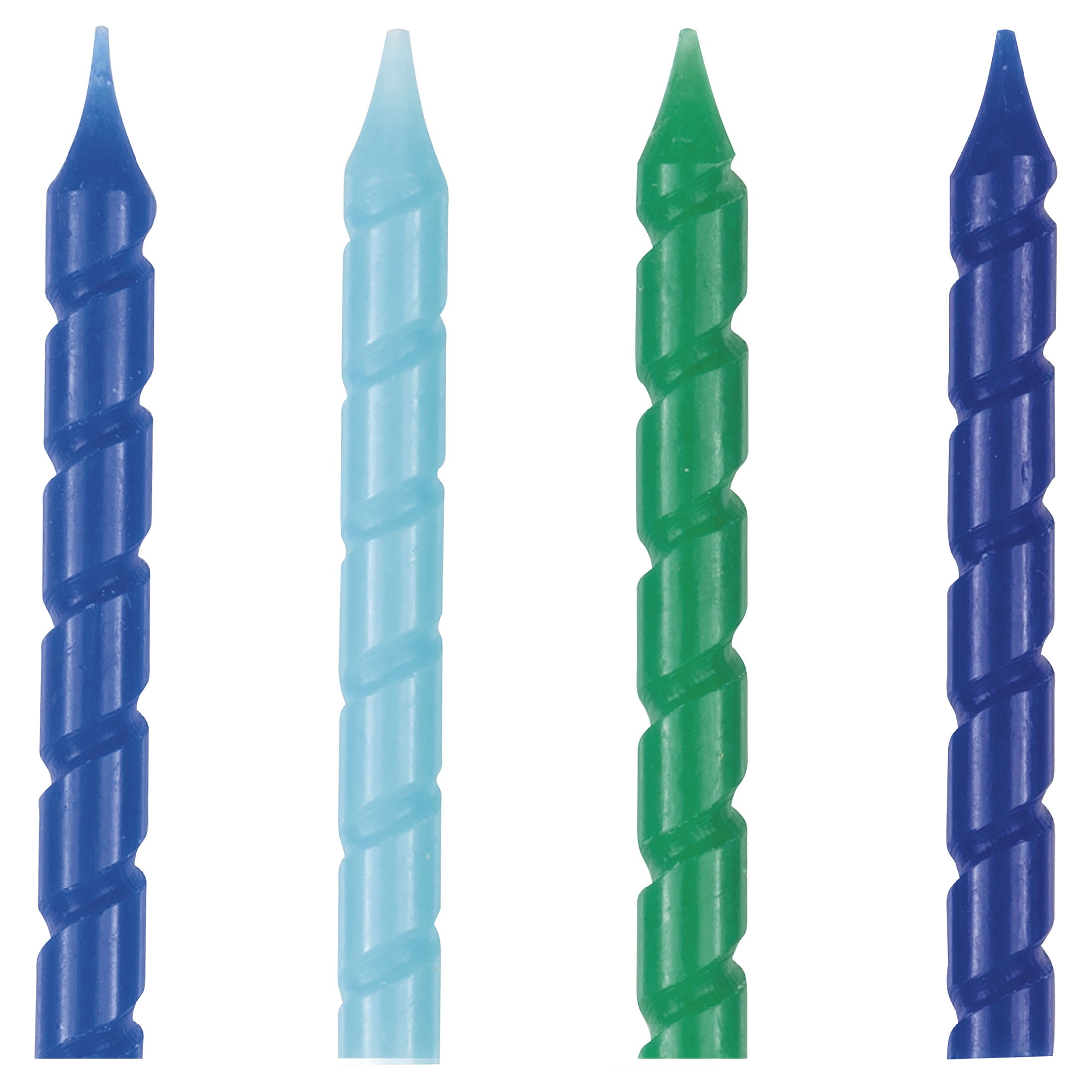 Way To Celebrate Blue and Green Spiral Birthday Candles, 10 Count