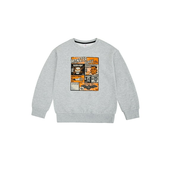 Way To Celebrate Boys Halloween Crewneck Sweatshirt, Sizes 4-18 & Husky