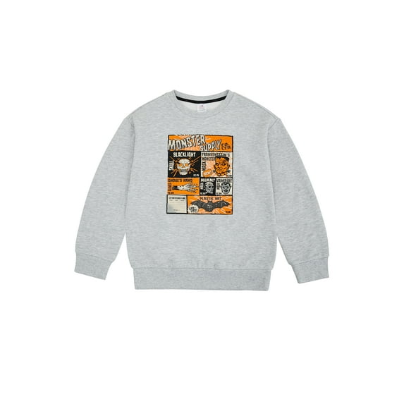Way To Celebrate Boys Halloween Crewneck Sweatshirt, Sizes 4-18 & Husky
