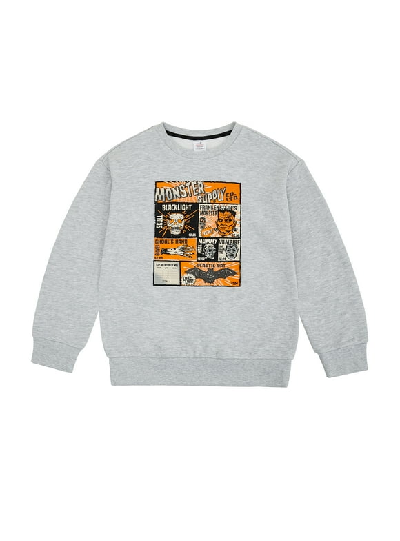 Boys Halloween Crewneck Sweatshirt, Sizes 4-18 & Husky