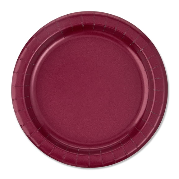 Way To Celebrate Burgundy Dinner Paper Plates, 55 Count, 9 in