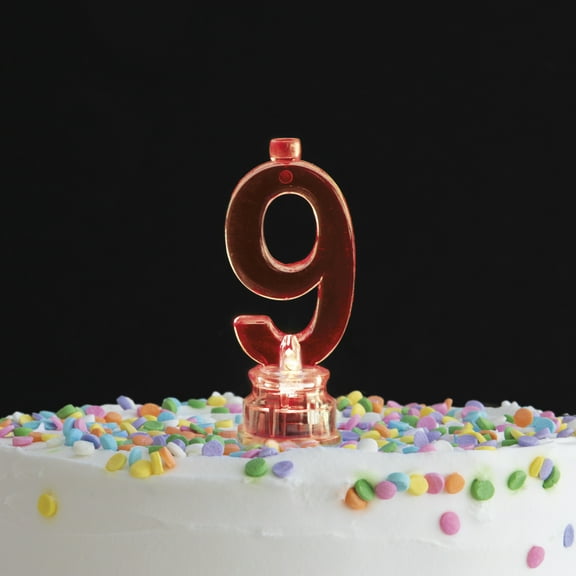 Multicolor Number 9 Flashing Birthday Candle Holder and Candles Set, 5 Pieces, by Way To Celebrate