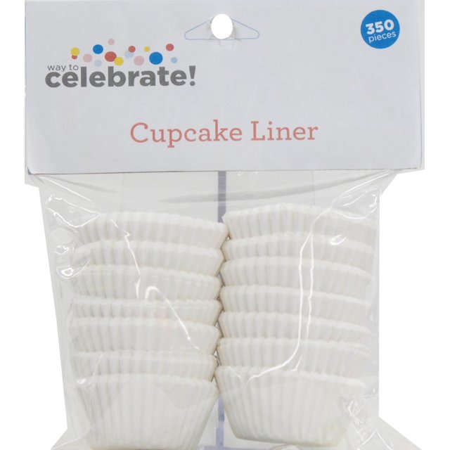 Way To Celebrate Cupcake Liners, White, 350 Count