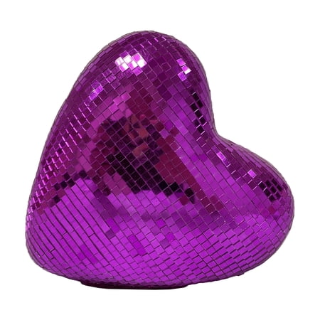 Valentine’s Day Hot Pink Disco Heart Shaped Decoration, 7..75(W)X7.5 (D)X3.25 (H), by Way To Celebrate