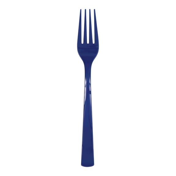 Way To Celebrate Disposable Plastic Forks, Navy, 24 Count