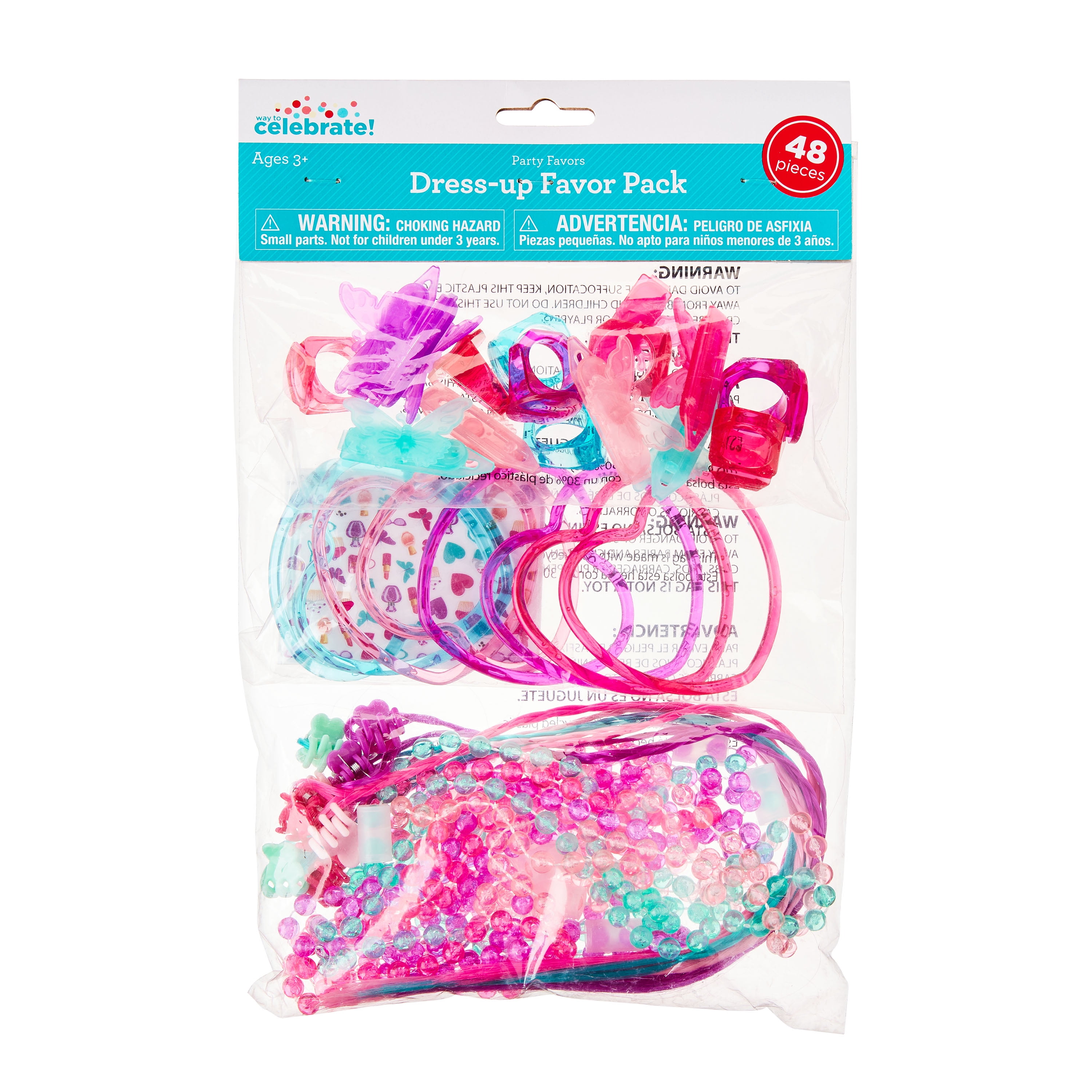 Way To Celebrate Pink and Purple Dress-Up Party Favors Pack 48