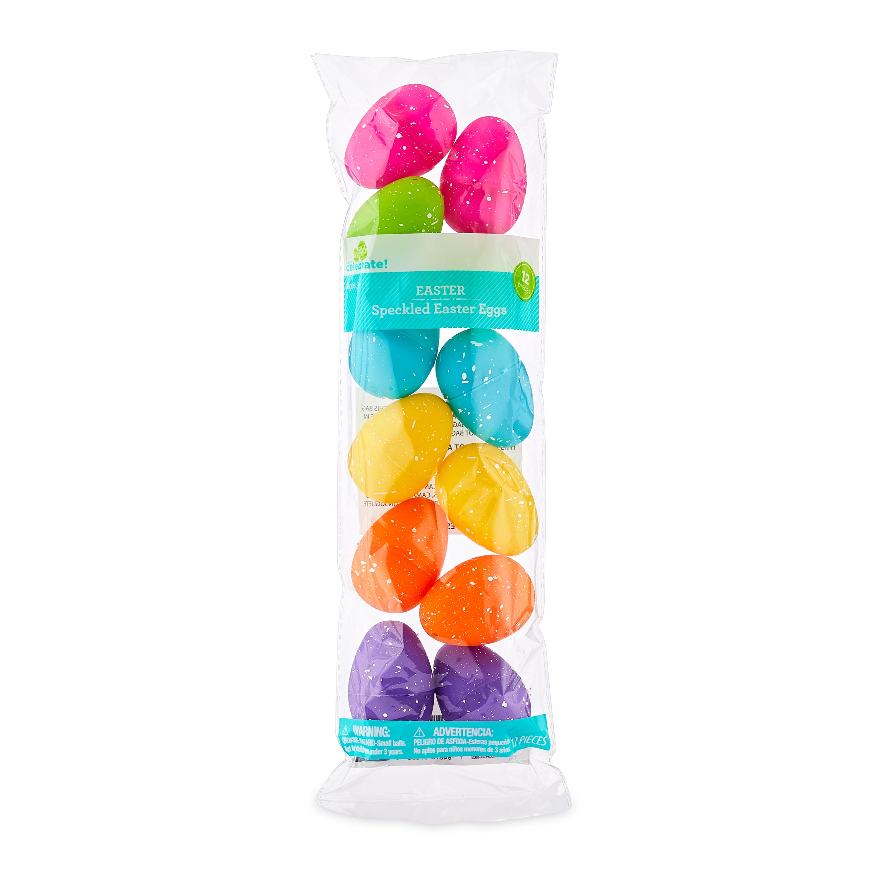 Way To Celebrate Easter 43 MM Bright Plastic Easter Eggs with White