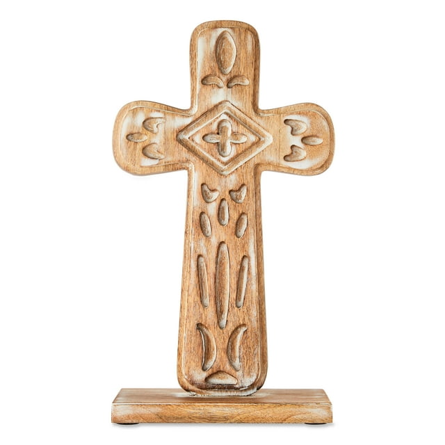 Way To Celebrate Easter Carved Wood Cross, 14