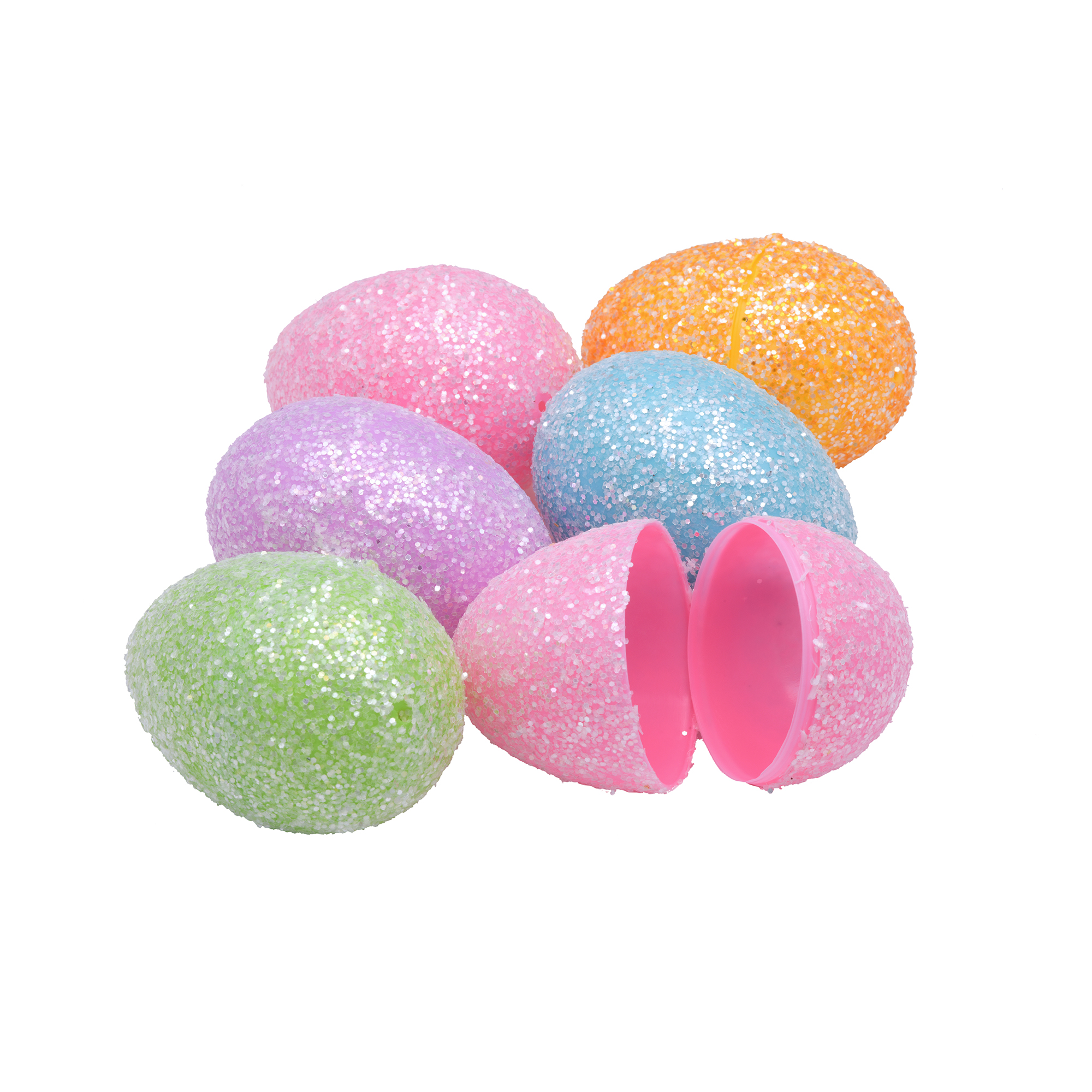 Way To Celebrate Easter Glitter Pastel Plastic Easter Eggs, 6 Count
