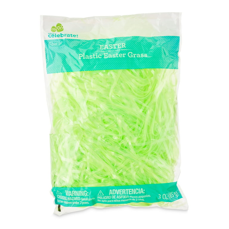 Way To Celebrate Easter Neon Green Plastic Easter Grass, 3 oz