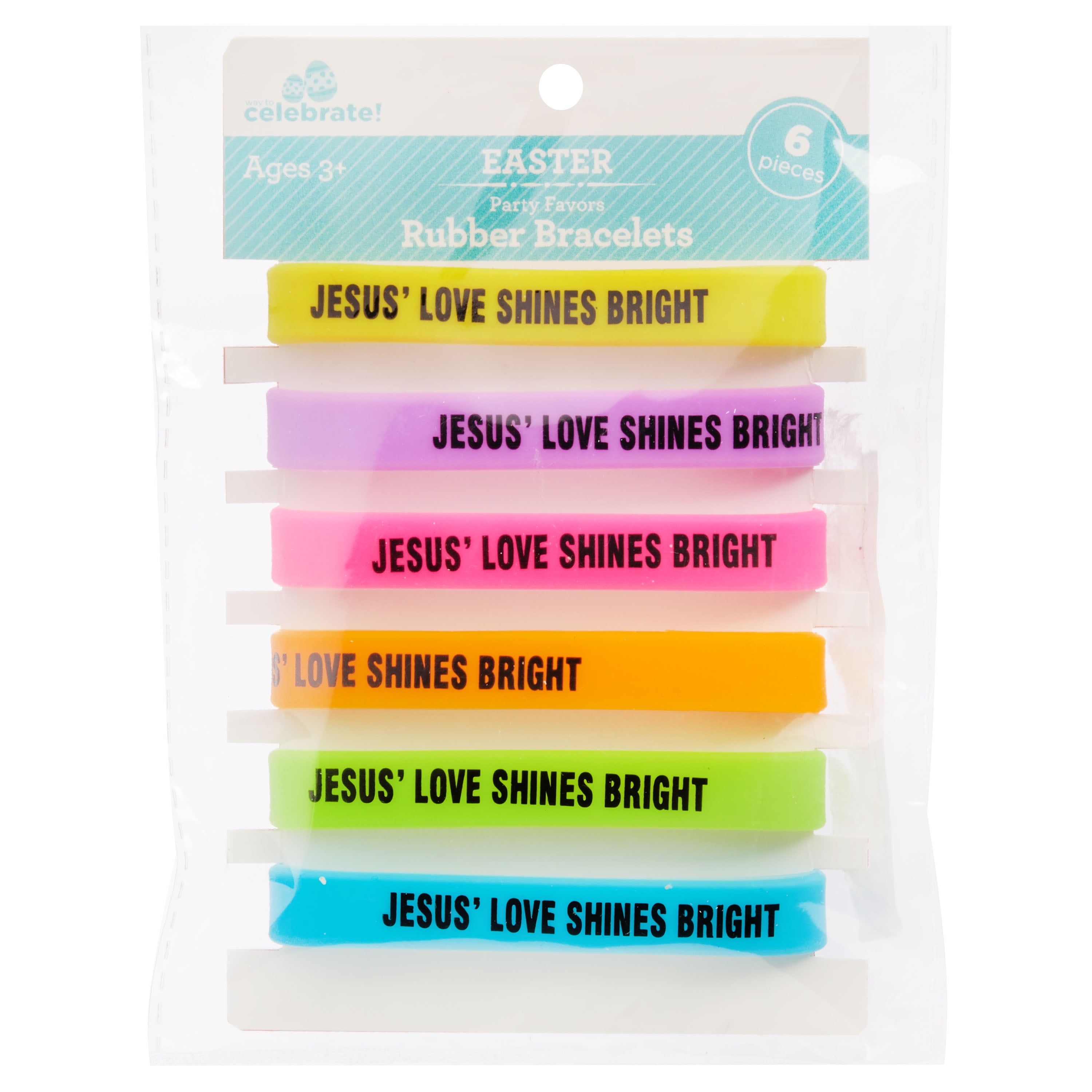 Way To Celebrate Easter Party Favors, Religious Rubber Bracelets, 6
