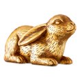 Way To Celebrate Easter Sitting Metallic Gold Resin Bunny, 6"