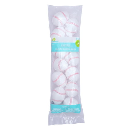 Way To Celebrate Easter Sports Eggs, Baseball, 12 Count