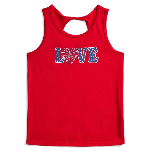 Fourth of July Girls Patriotic Americana Graphic Tank Top from Way To Celebrate, Sizes 4-18