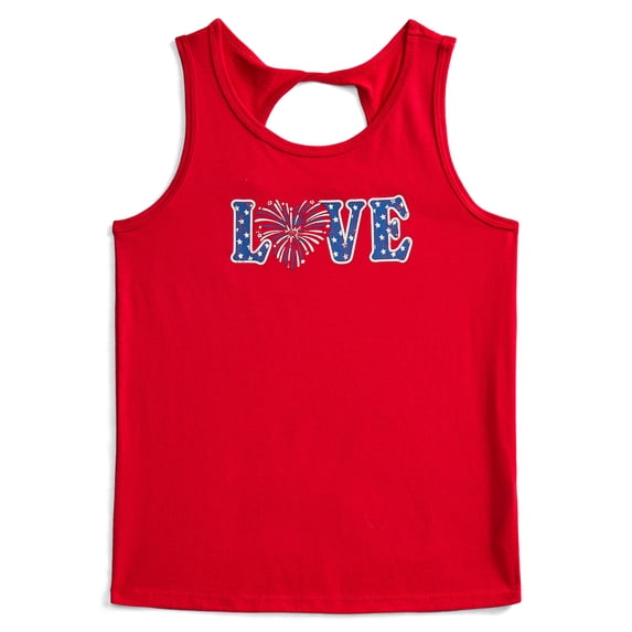 Fourth of July Girls Patriotic Americana Graphic Tank Top from Way To Celebrate, Sizes 4-18