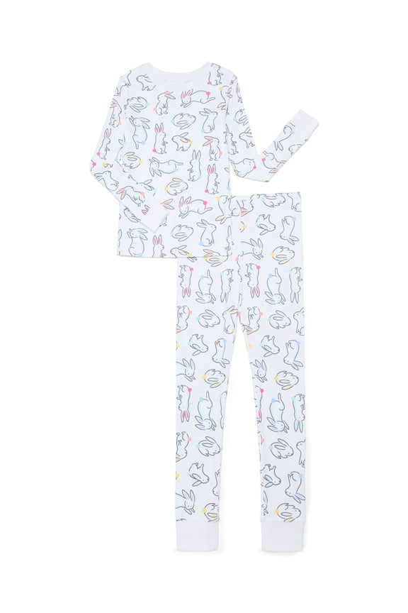 Girls Cotton Snug-Fit Top and Pants Pajama Set from Way to Celebrate, 2-Piece, Sizes 4-10