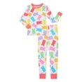 thumbnail image 1 of Way To Celebrate Girls' Tight Fit Top and Pants Pajama Set, 2-Piece Set, Sizes 4-10, 1 of 3