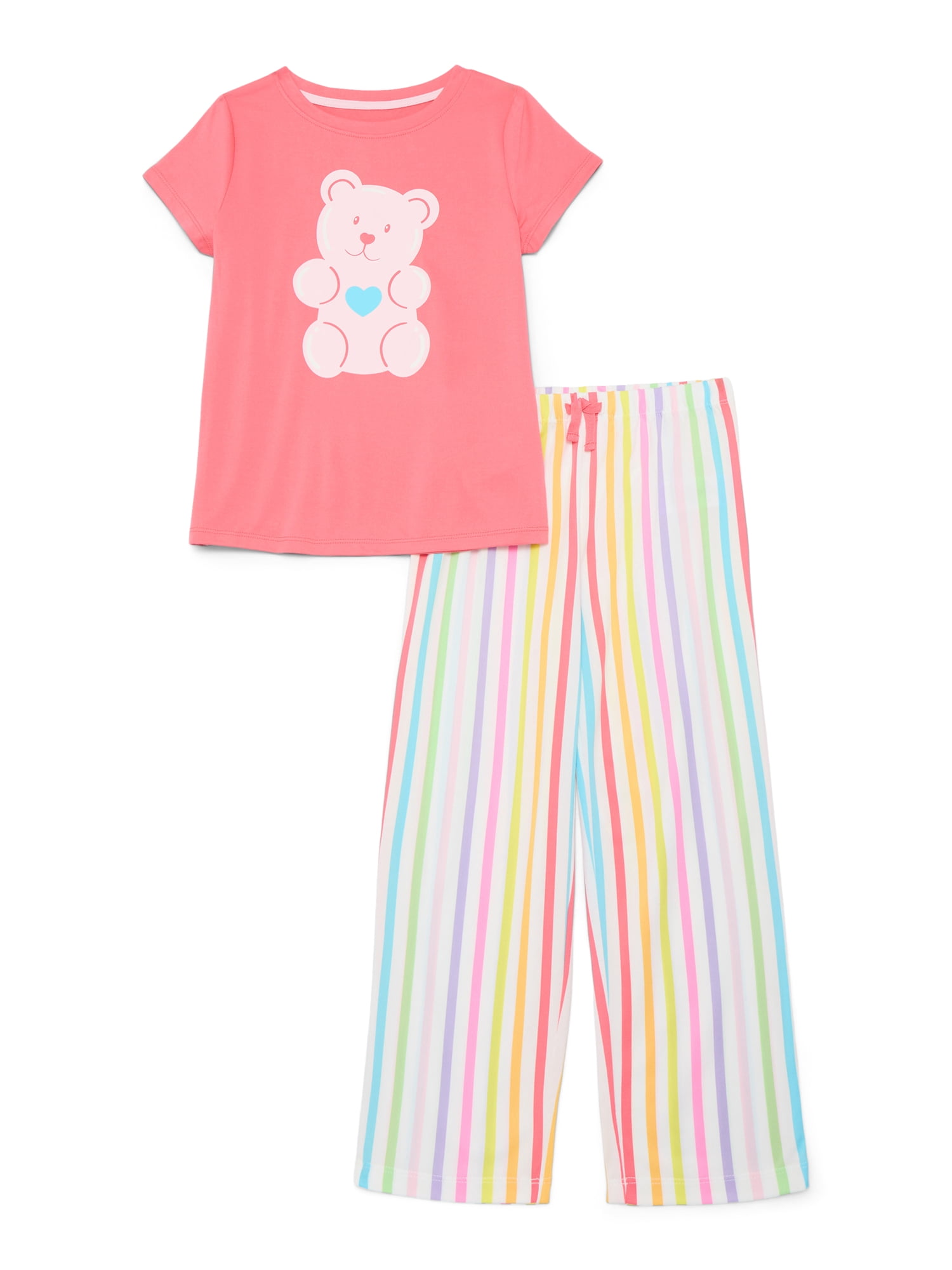 Girls Short Sleeve Graphic Tee and Pants Pajama Set from Way to Celebrate, 2-Piece, Sizes 4-18