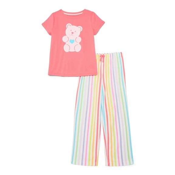 Girls Short Sleeve Graphic Tee and Pants Pajama Set from Way to Celebrate, 2-Piece, Sizes 4-18