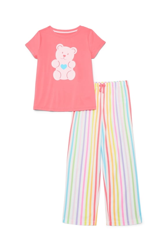 Girls Short Sleeve Graphic Tee and Pants Pajama Set from Way to Celebrate, 2-Piece, Sizes 4-18