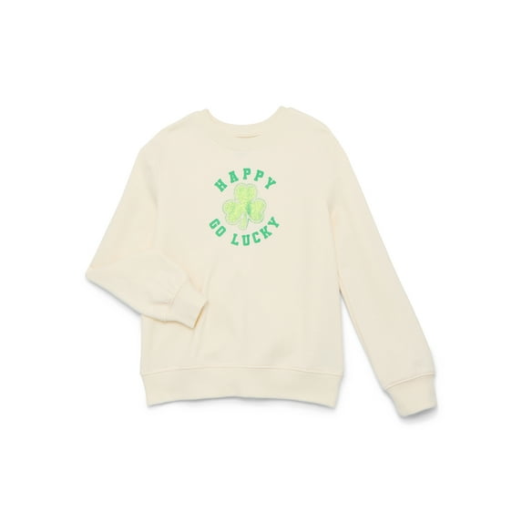 St. Patrick's Day Girls Fleece Graphic Sweatshirt from Way To Celebrate, Sizes 4-18