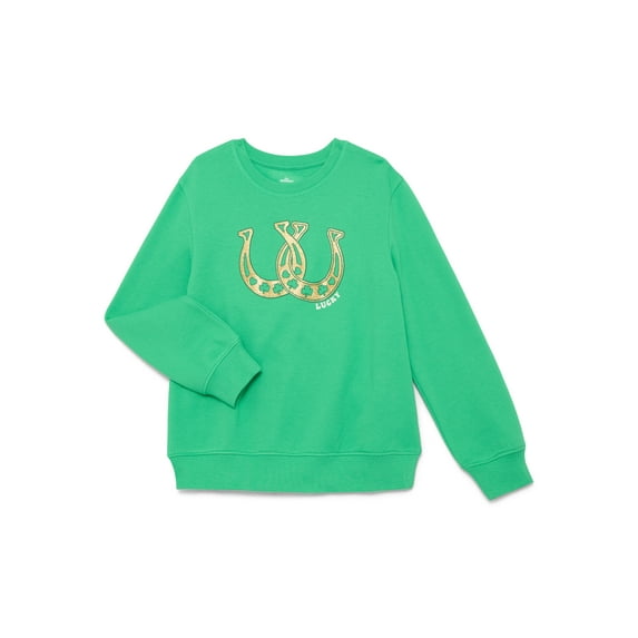 St. Patrick's Day Girls Fleece Graphic Sweatshirt from Way To Celebrate, Sizes 4-18