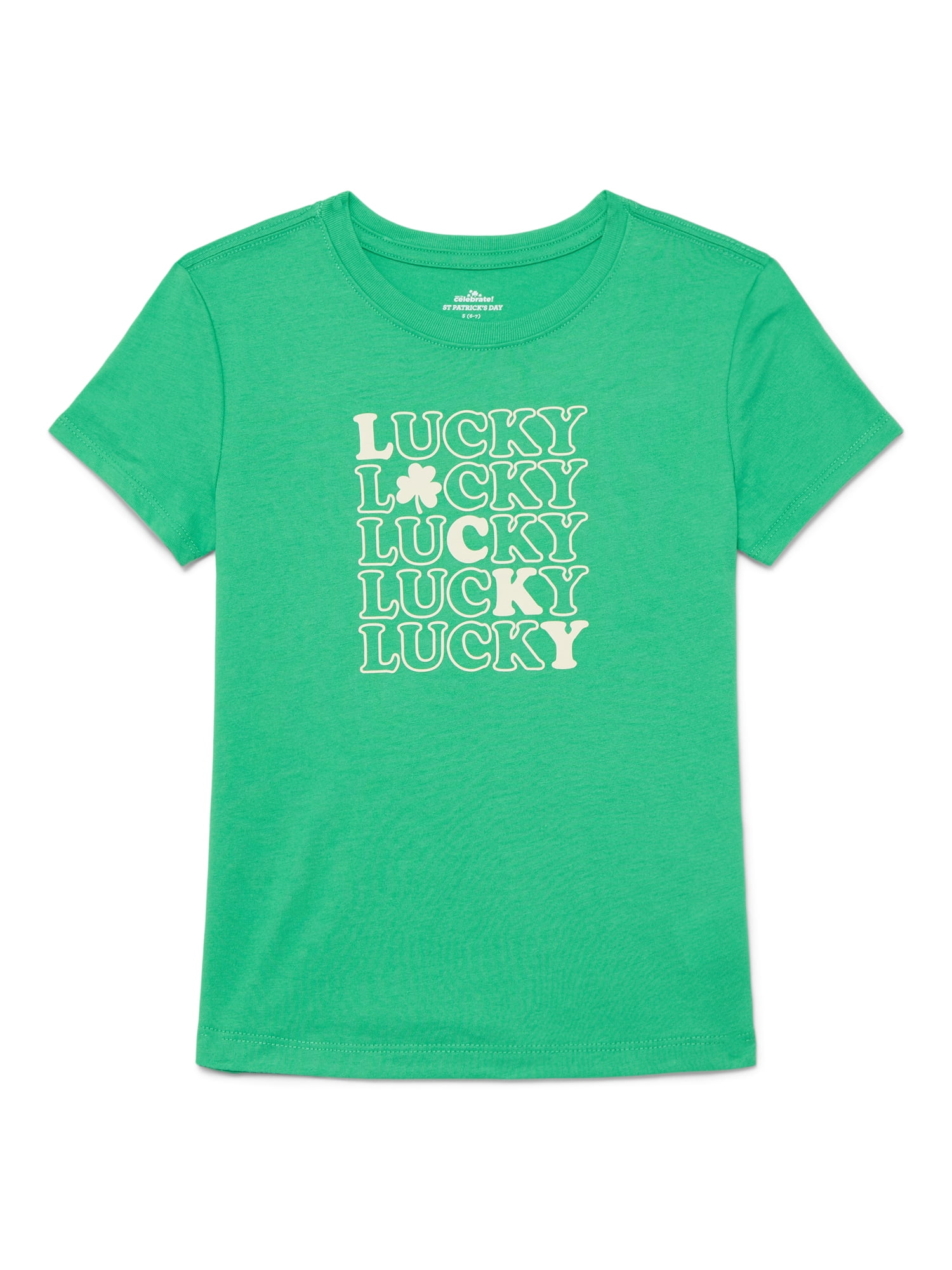 St. Patrick’s Day Girls Short Sleeve T-Shirt from Way To Celebrate, Sizes 4-18