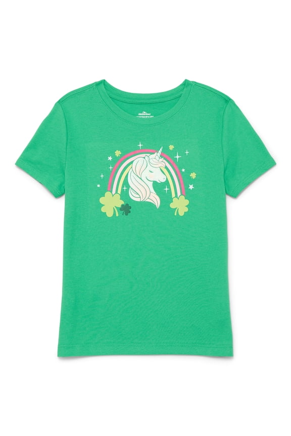St. Patrick’s Day Girls Short Sleeve T-Shirt from Way To Celebrate, Sizes 4-18