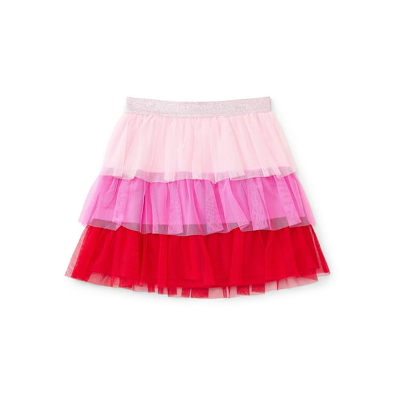 Way to Celebrate Girls Valentine's Day Tiered Mesh Skirt, Sizes 4-18