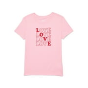 Girls Valentine's Day Short Sleeve T-Shirt, Sizes 4-18