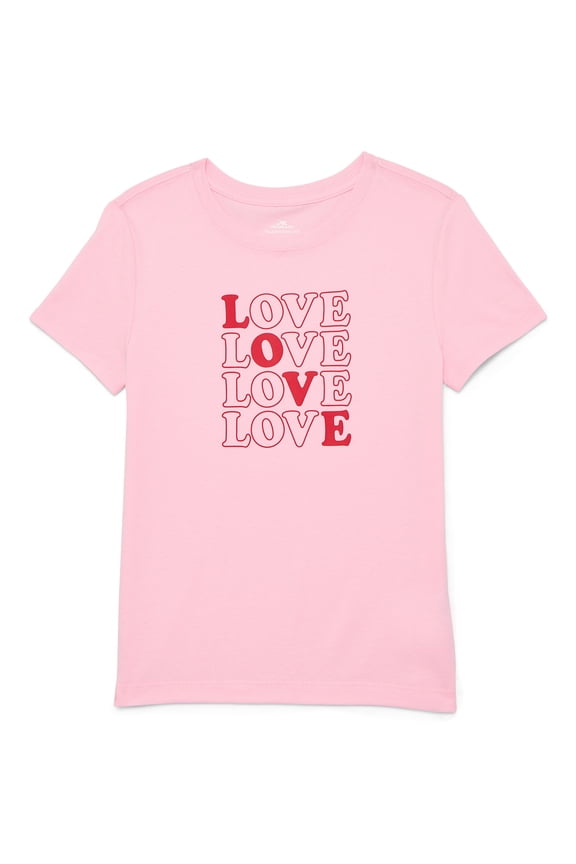 Girls Valentine's Day Short Sleeve T-Shirt, Sizes 4-18