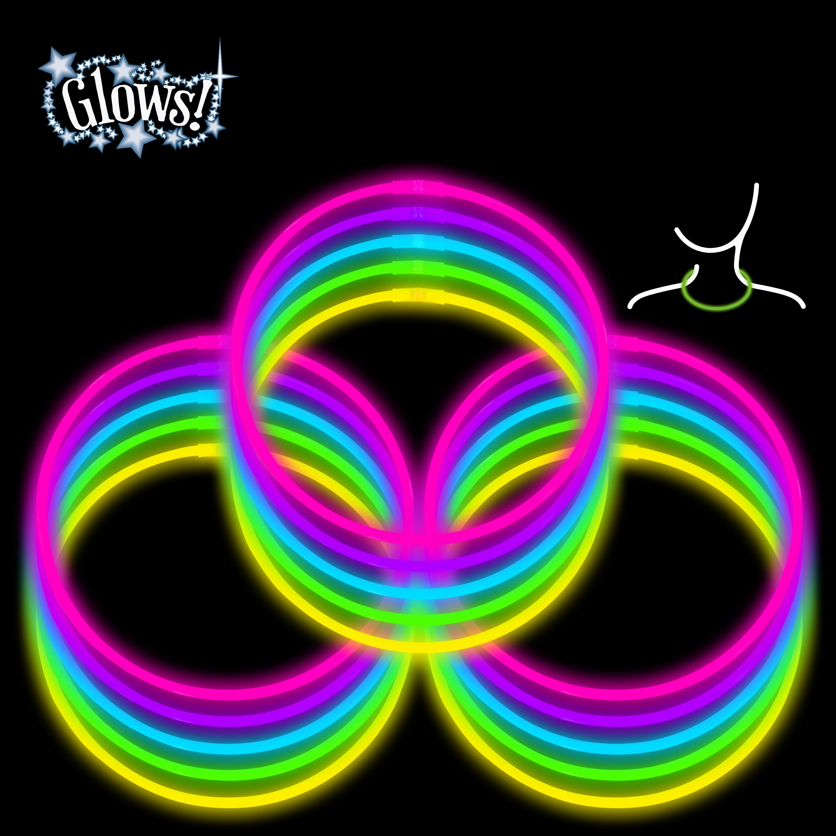Way To Celebrate! Glow 22" Necklaces Value Pack, 50ct, Multi Colors