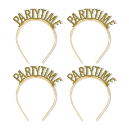 Gold Glitter Party Time Headband Party Favors, 4 Count, by Way To Celebrate