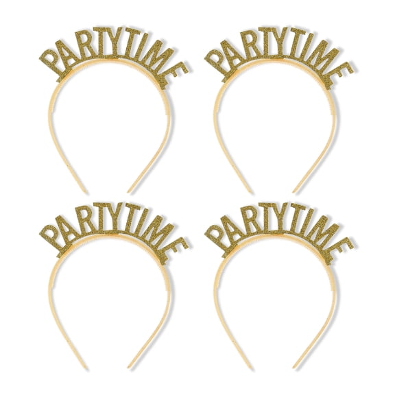 Gold Glitter Party Time Headband Party Favors, 4 Count, by Way To Celebrate