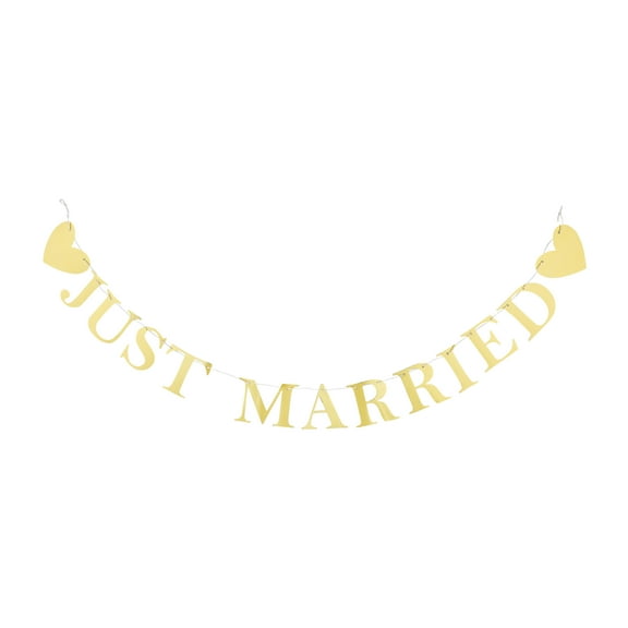 Gold Just Married Garland Banner, 6', by Way To Celebrate