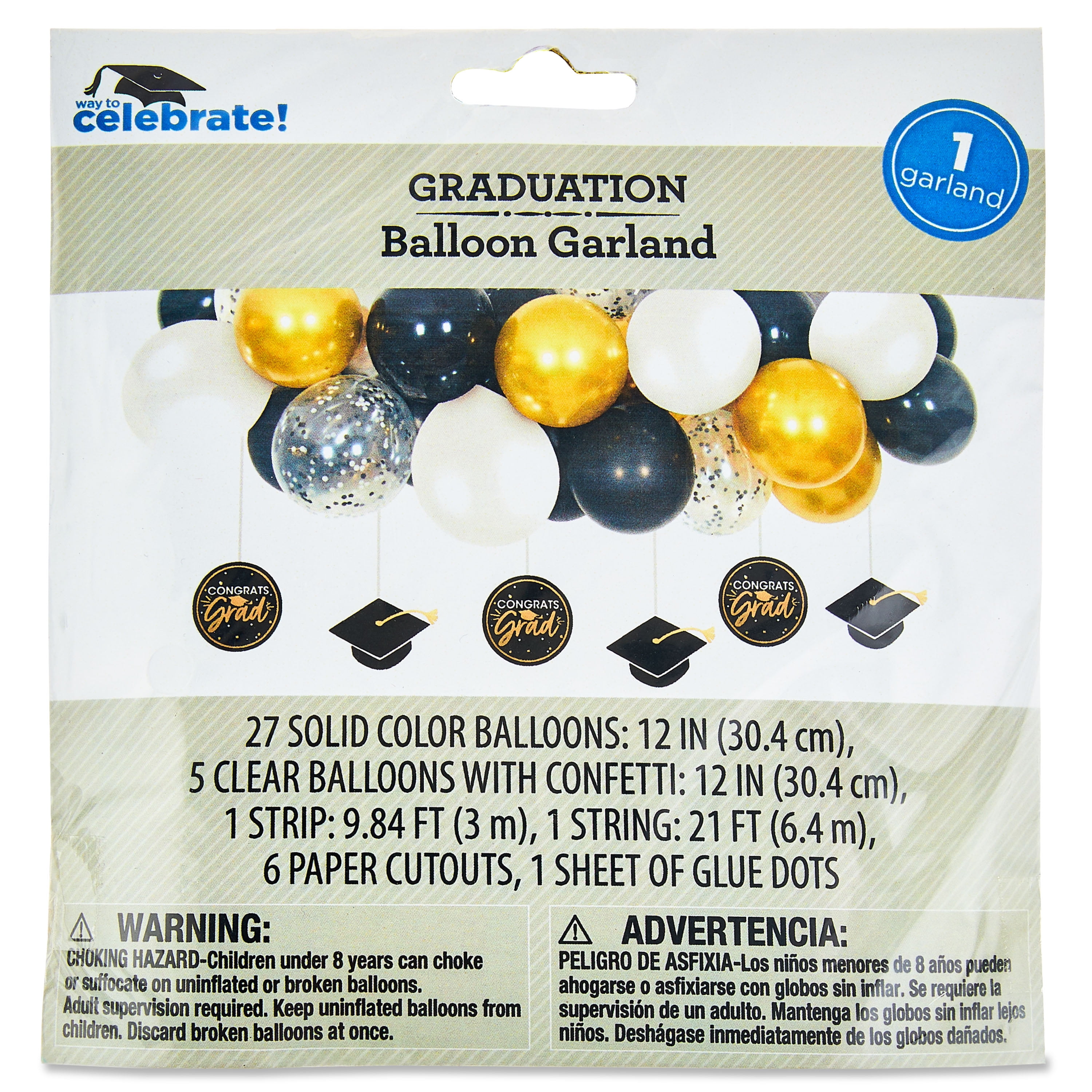 Way To Celebrate Graduation Balloon Garland