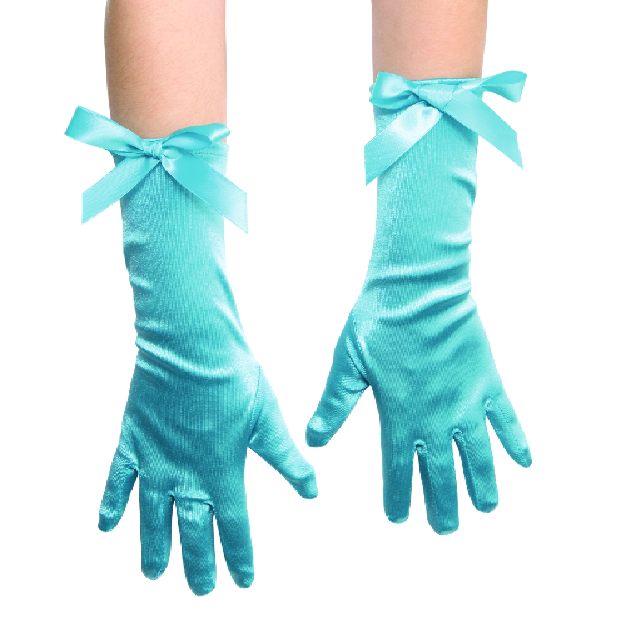 Way To Celebrate Halloween Girls Gloves with Bow, Light Blue
