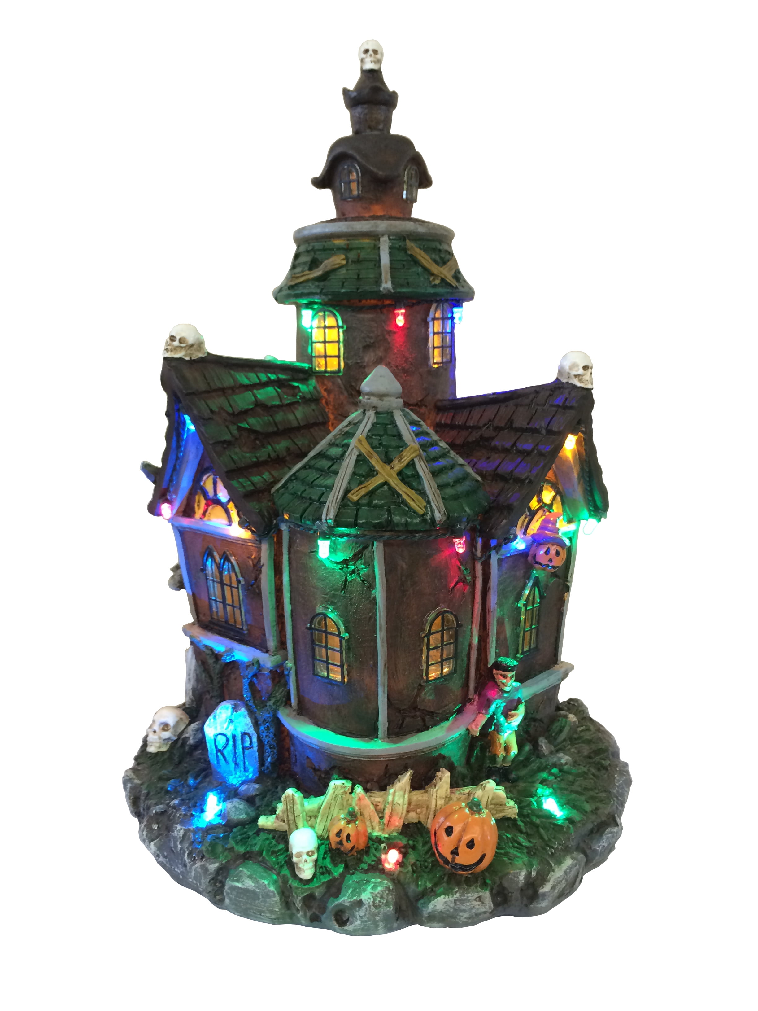 Way To Celebrate Halloween Multicolor Haunted House Tabletop Decoration, 11.5"