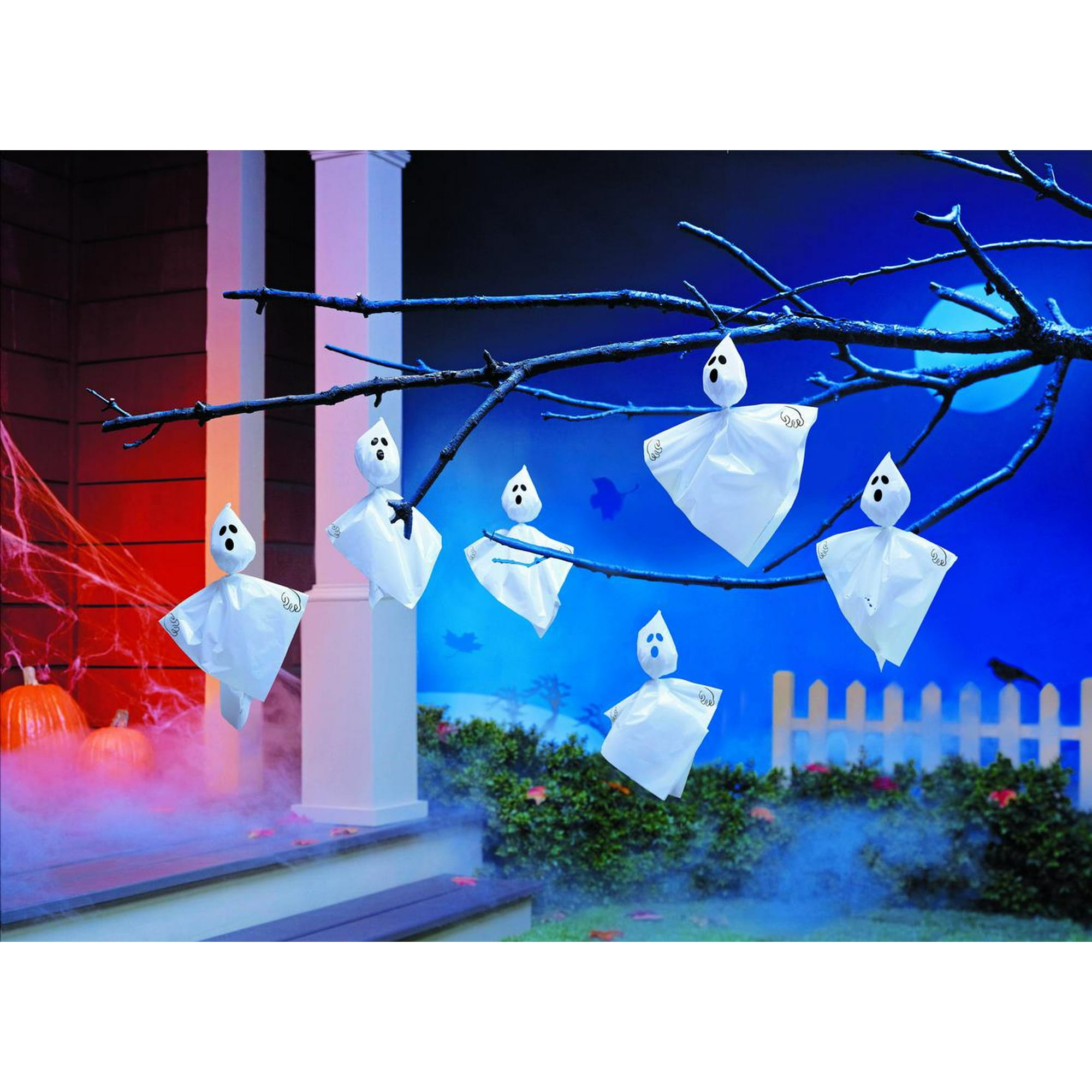 Way To Celebrate Halloween Outdoor Decoration Hanging Ghosts ...