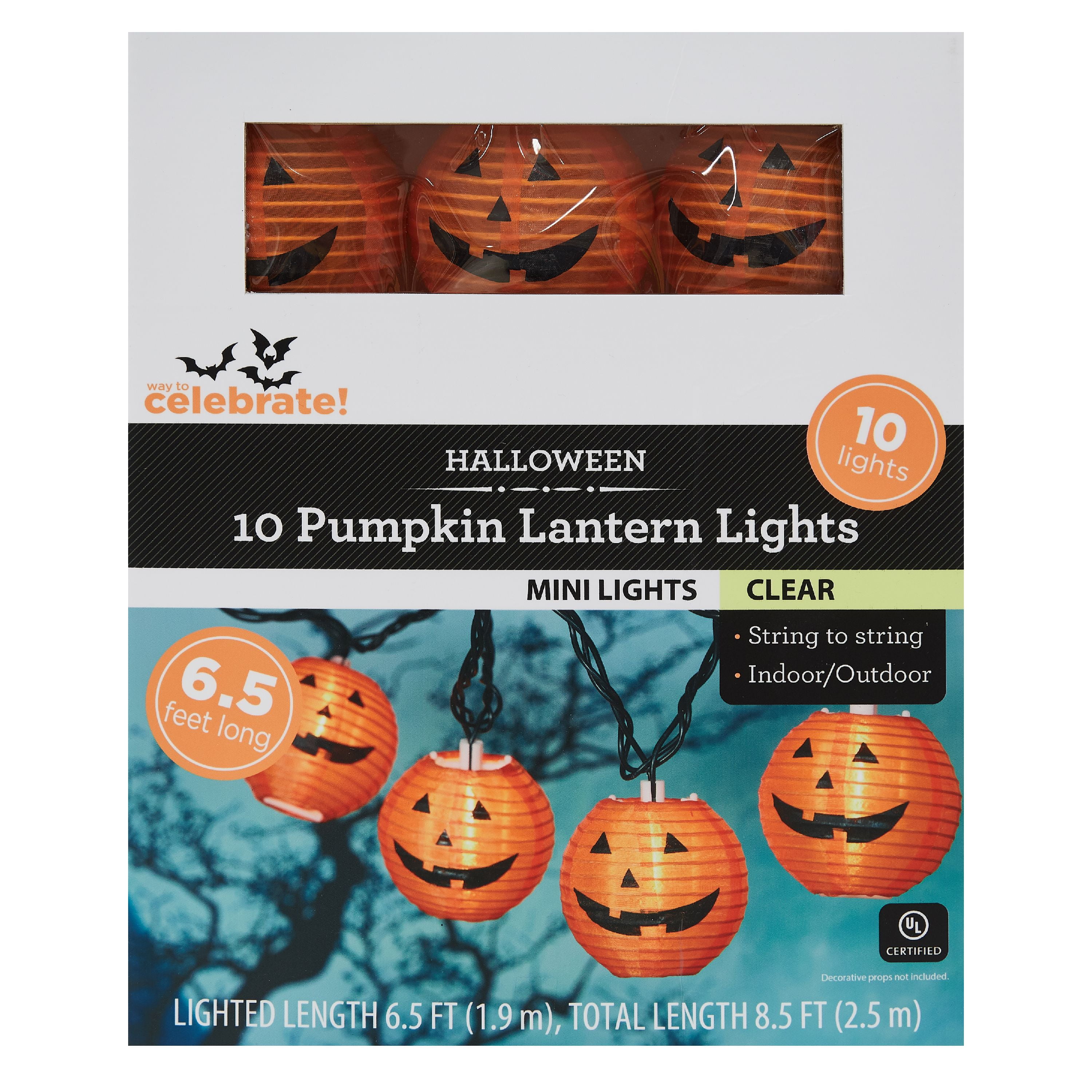 Way To Celebrate Halloween Pumpkin Lantern Lights - Walmart.com