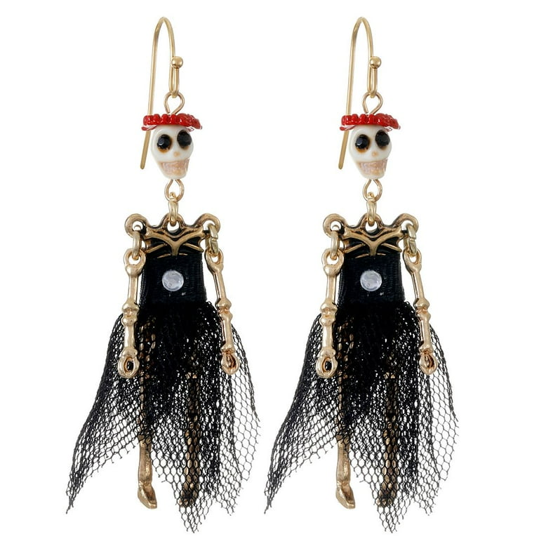 Way To Celebrate Halloween Skeleton Dangle Earrings Walmart