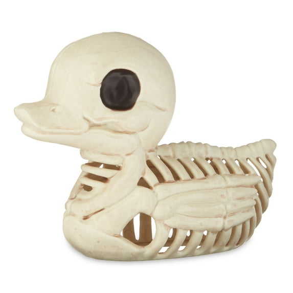 Way To Celebrate Halloween Skeleton Duck, Bone Color Plastic Decoration