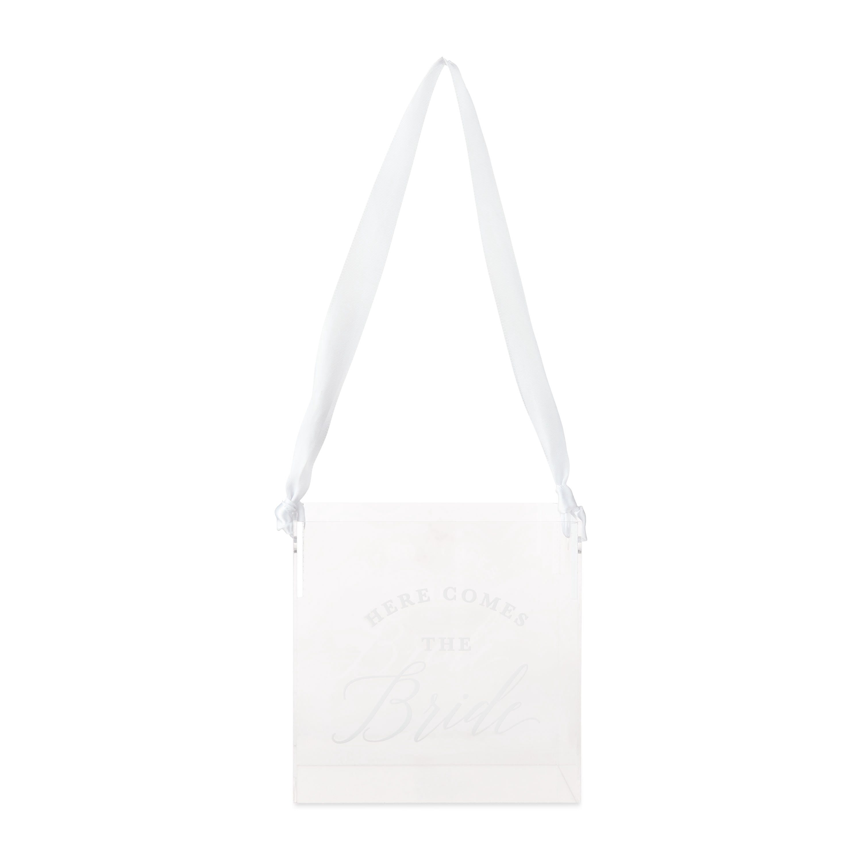 Way To Celebrate Clear Acrylic Flower Girl Basket with Ribbon Handle